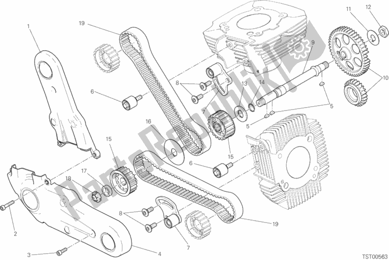 Todas as partes de Distribuzione do Ducati Scrambler Sixty2 Thailand 400 2017